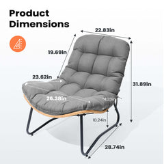 Rattan Outdoor Armchair with Soft Cushion