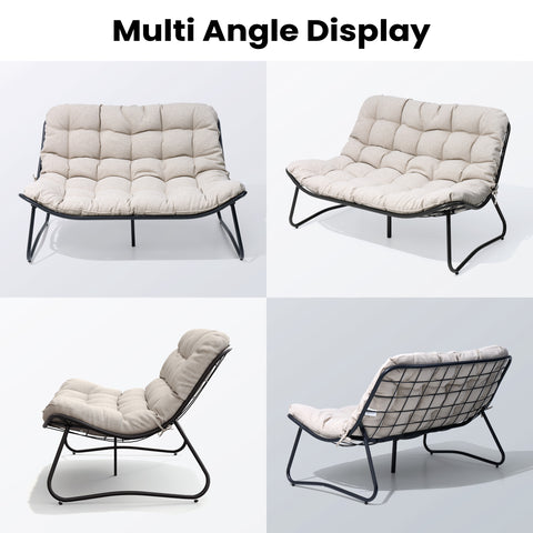 Pellebant Waterproof Outdoor Loveseat 2-Seater Patio Sofa with Wheels