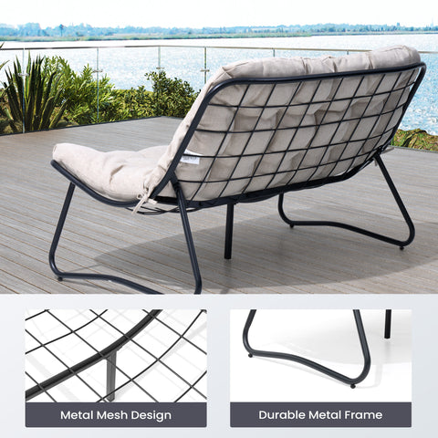 Pellebant Waterproof Outdoor Loveseat 2-Seater Patio Sofa with Wheels