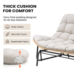 2-Seat Glider Rocking Chair with Cushion