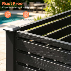 Outdoor HDPE Privacy Screen Fence Enclosure with Aluminum Posts
