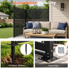 Outdoor HDPE Privacy Screen Fence Enclosure with Aluminum Posts