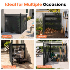 Outdoor HDPE Privacy Screen Fence Enclosure with Aluminum Posts