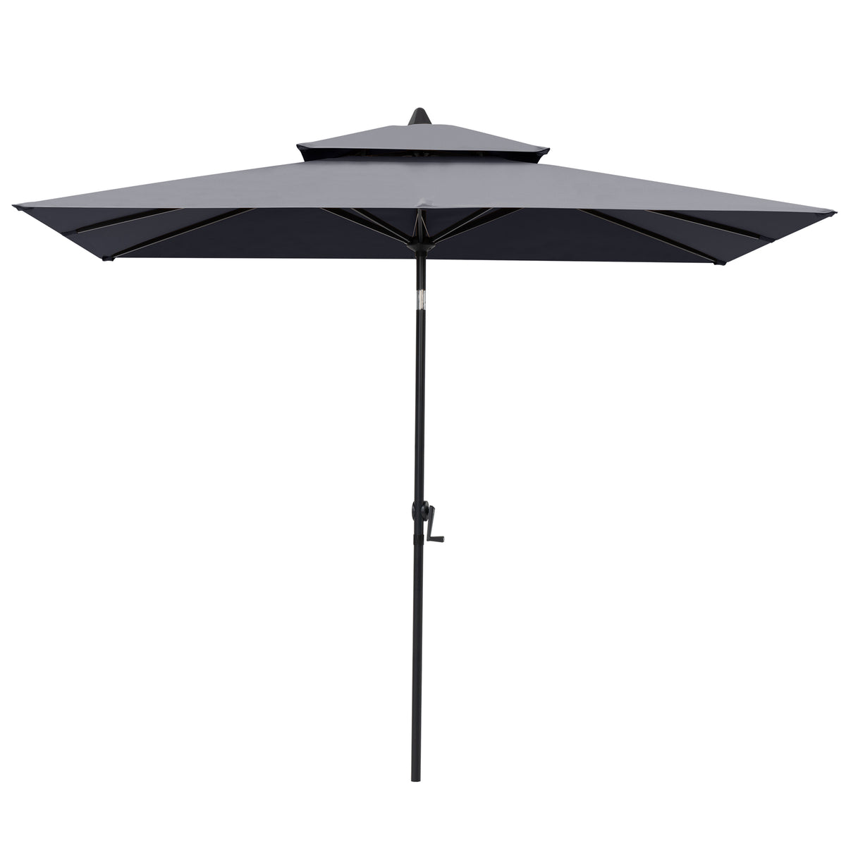 10 x 7 ft. Rectangular Outdoor Aluminum Market Umbrella with Double Top and Tilt