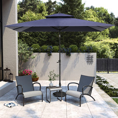 10 x 7 ft. Rectangular Outdoor Aluminum Market Umbrella with Double Top and Tilt