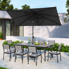 9 x 5 ft. Rectangular Outdoor Aluminum Market Umbrella with Tilt
