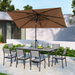 9 x 5 ft. Rectangular Outdoor Aluminum Market Umbrella with Tilt