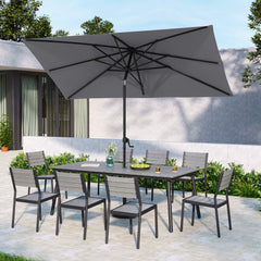 9 x 5 ft. Rectangular Outdoor Aluminum Market Umbrella with Tilt