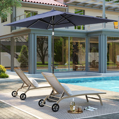 9 x 5 ft. Rectangular Outdoor Aluminum Market Umbrella with Tilt