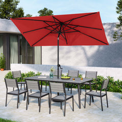 9 x 5 ft. Rectangular Outdoor Aluminum Market Umbrella with Tilt