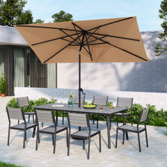 9 x 5 ft. Rectangular Outdoor Aluminum Market Umbrella with Tilt