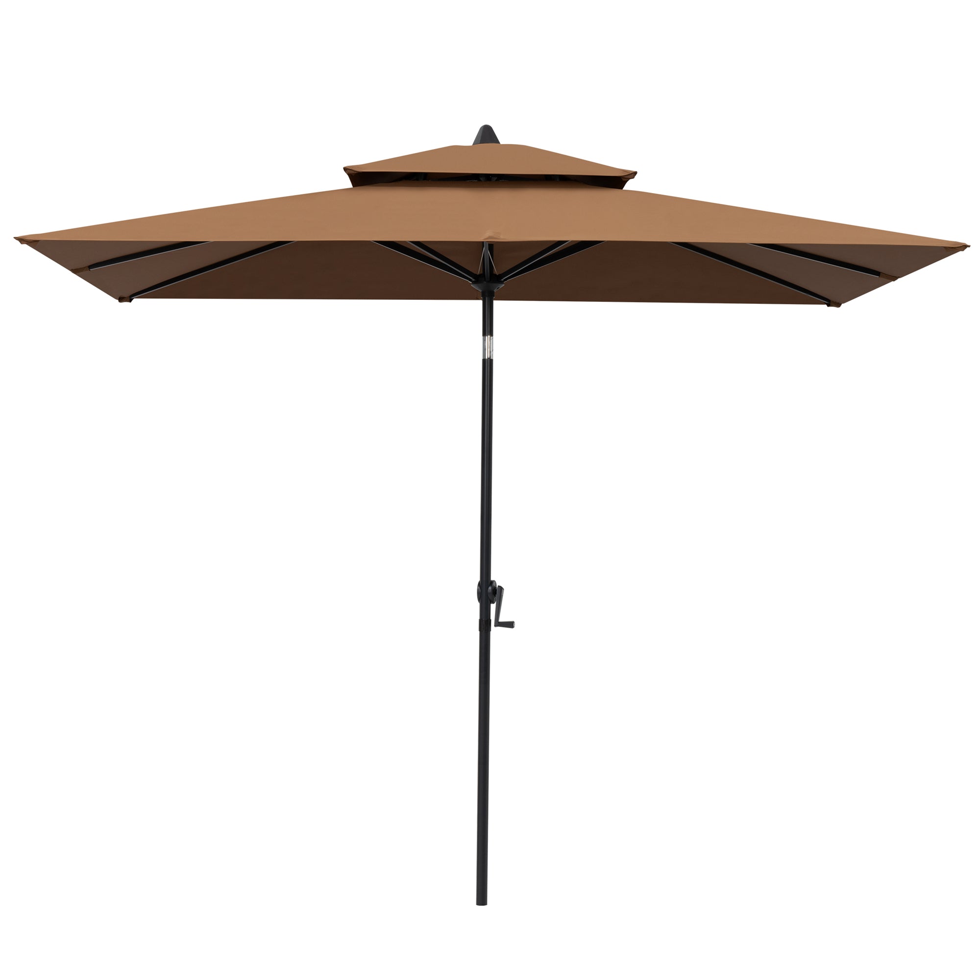 Pellebant Outdoor 9x5 ft Extra Large Rectangular Market Umbrella Double Top Aluminum Tilt