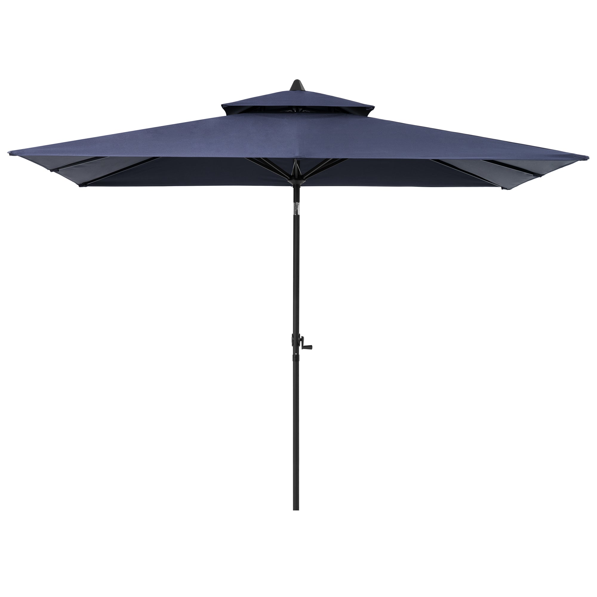 Pellebant Outdoor 9x5 ft Extra Large Rectangular Market Umbrella Double Top Aluminum Tilt