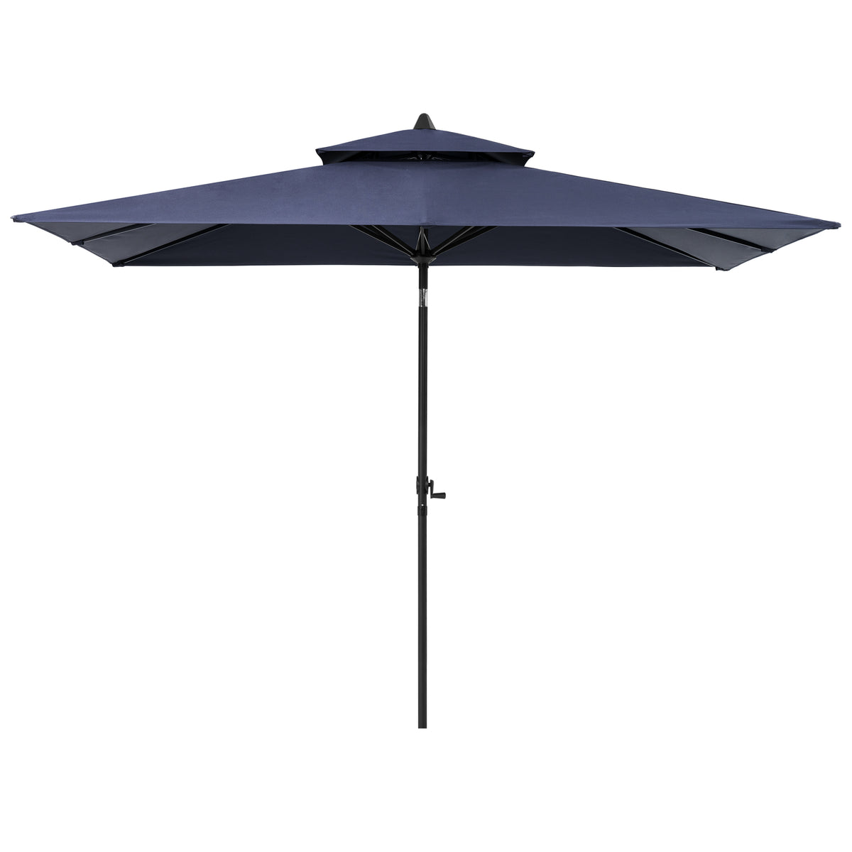 Pellebant Outdoor 9x5 ft Extra Large Rectangular Market Umbrella Double Top Aluminum Tilt