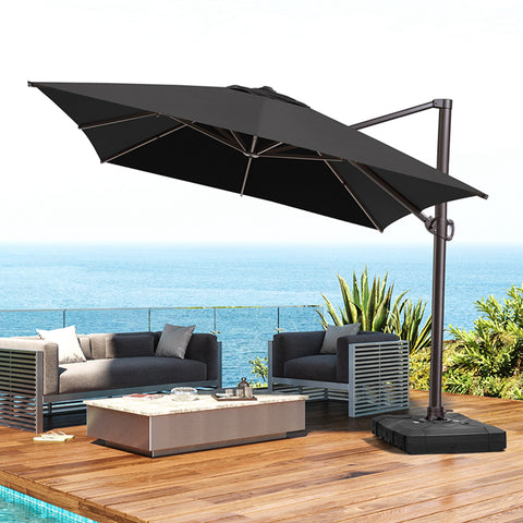 Pellebant 13x10 ft Aluminum Slide-Tilt Cantilever Patio Umbrella