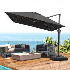 13 x 10 ft. Aluminum Cantilever Patio Umbrella with Crank and Base Options