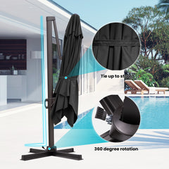 13 x 10 ft. Aluminum Cantilever Patio Umbrella with Crank and Base Options