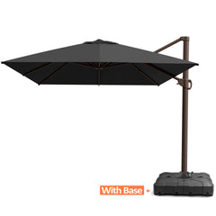 13 x 10 ft. Aluminum Cantilever Patio Umbrella with Crank and Base Options