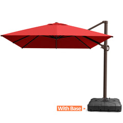 13 x 10 ft. Aluminum Cantilever Patio Umbrella with Crank and Base Options