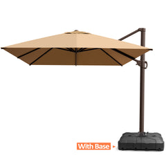 13 x 10 ft. Aluminum Cantilever Patio Umbrella with Crank and Base Options