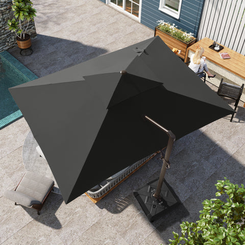 Pellebant 13x10 ft Aluminum Double Top Crank Cantilever Patio Umbrella