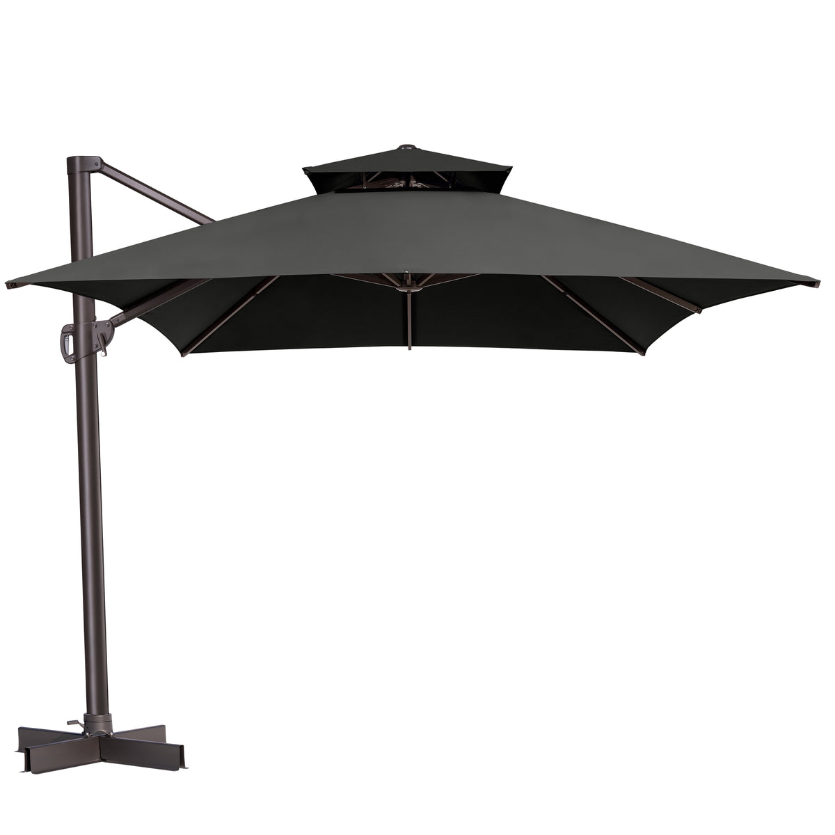 Pellebant 13x10 ft Aluminum Double Top Crank Cantilever Patio Umbrella