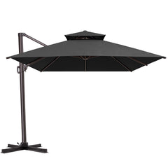 13 x 10 ft. Aluminum Double Top Cantilever Patio Umbrella with Base Options