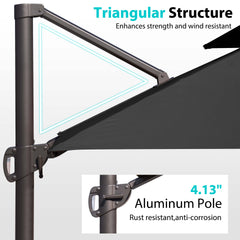 13 x 10 ft. Aluminum Double Top Cantilever Patio Umbrella with Base Options
