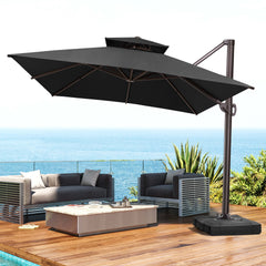 13 x 10 ft. Aluminum Double Top Cantilever Patio Umbrella with Base Options
