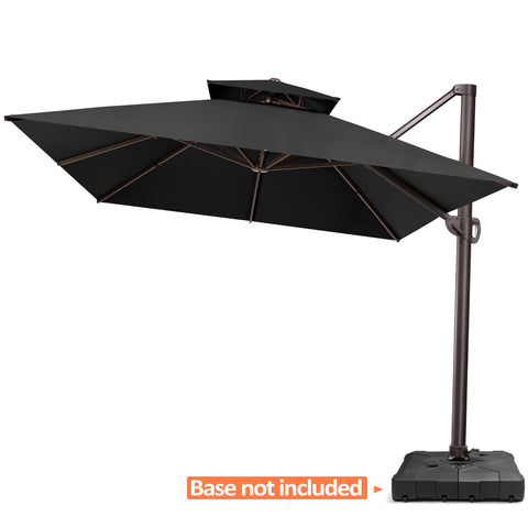 Pellebant 13x10 ft Aluminum Double Top Crank Cantilever Patio Umbrella
