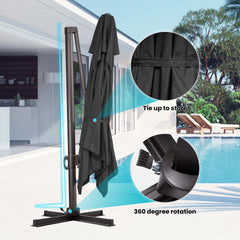 13 x 10 ft. Aluminum Double Top Cantilever Patio Umbrella with Base Options