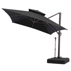 13 x 10 ft. Aluminum Double Top Cantilever Patio Umbrella with Base Options