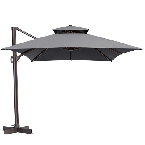 Pellebant 13x10 ft Aluminum Double Top Crank Cantilever Patio Umbrella