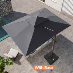 13 x 10 ft. Aluminum Double Top Cantilever Patio Umbrella with Base Options