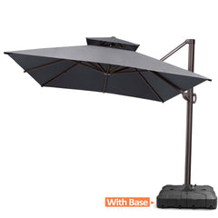 13 x 10 ft. Aluminum Double Top Cantilever Patio Umbrella with Base Options