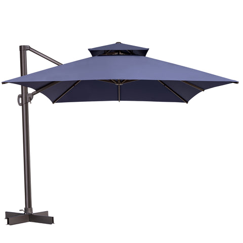 Pellebant 13x10 ft Aluminum Double Top Crank Cantilever Patio Umbrella