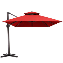 13 x 10 ft. Aluminum Double Top Cantilever Patio Umbrella with Base Options