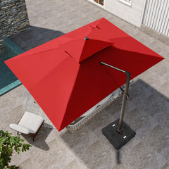 13 x 10 ft. Aluminum Double Top Cantilever Patio Umbrella with Base Options