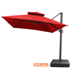 13 x 10 ft. Aluminum Double Top Cantilever Patio Umbrella with Base Options