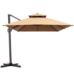 13 x 10 ft. Aluminum Double Top Cantilever Patio Umbrella with Base Options