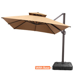 13 x 10 ft. Aluminum Double Top Cantilever Patio Umbrella with Base Options
