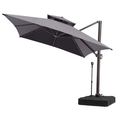 13 x 10 ft. Aluminum Double Top Cantilever Patio Umbrella with Base Options