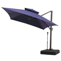 13 x 10 ft. Aluminum Double Top Cantilever Patio Umbrella with Base Options