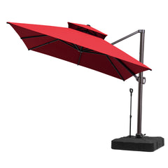 13 x 10 ft. Aluminum Double Top Cantilever Patio Umbrella with Base Options