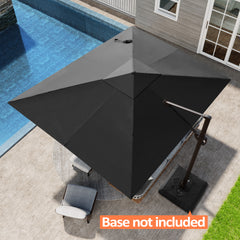 11 x 9 ft. Aluminum Cantilever Patio Umbrella with Crank and Base Options