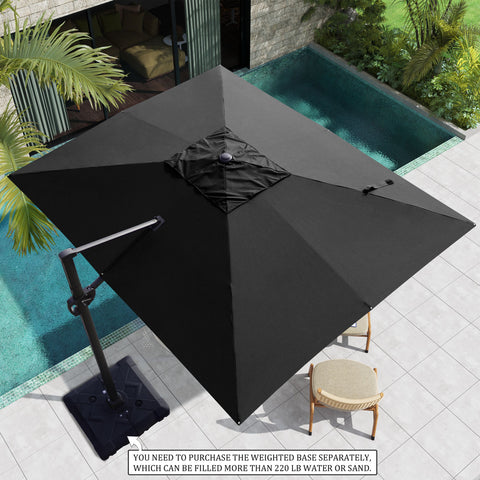 Pellebant 11x9 ft Aluminum Crank Cantilever Patio Umbrella