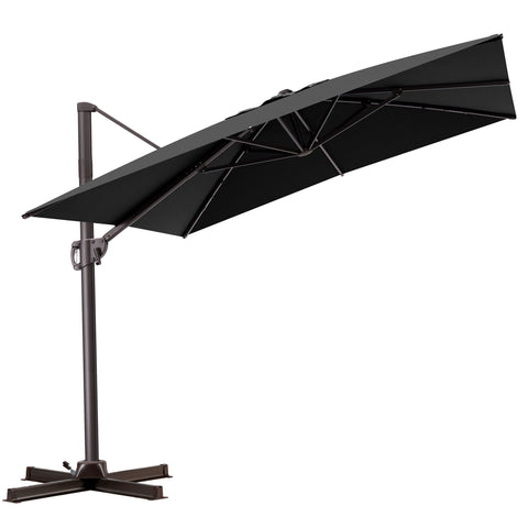 Pellebant 11x9 ft Aluminum Crank Cantilever Patio Umbrella