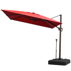 11 x 9 ft. Aluminum Cantilever Patio Umbrella with Crank and Base Options