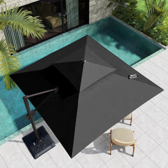 10 x 10 ft. Aluminum Double Top Cantilever Patio Umbrella with Base Options