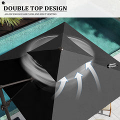 10 x 10 ft. Aluminum Double Top Cantilever Patio Umbrella with Base Options